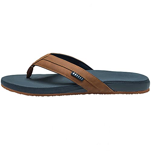 Alpine Swiss Trey Mens Flip Flops | Cushioned Thong Beach Sandals for Men | Non-Slip Soles Mens Shoes Everyday Wear | Arch Support & Heel Cupping | Durable Treaded Sole | Faux Leather Strap Sandals2