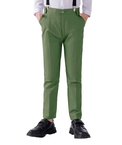 Boys Dress Pants Formal Slim Fit Suits Pant Kids Tuxedo Trousers for Prom Wedding