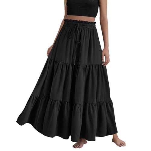 Robe dos nu trapèze fluide à volants pour femme chic et look décontracté de bureau
