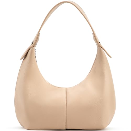 NIUEIMEE ZHOU Crescent Shoulder Bags for Women Vegan Leather Hobo Handbag Slouchy Tote Purses
