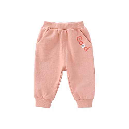 pureborn Baby Girls Pants Infant Pull on Closure Cotton Jogger Pants Pink 6-12 Months