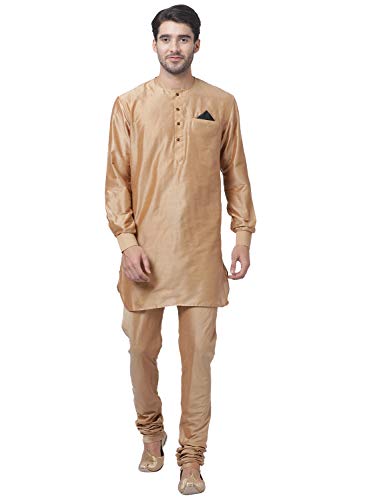 Image of VASTRAMAY Men's Black Cotton Blend Kurta and Pyjama Set
