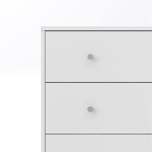 Pemberly Row Contemporary Style Tall 5 Drawer Chest In White #TOP7