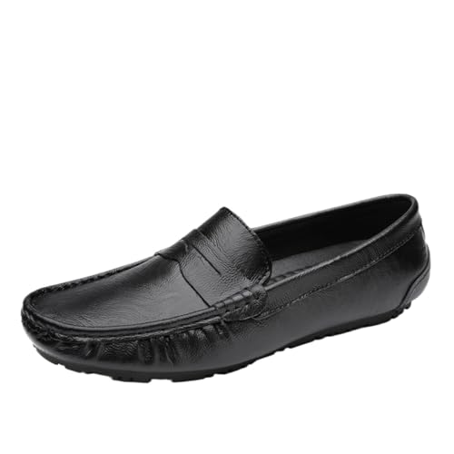 Classic Mens Loafers Leather Slip On Comfortable Shoes for Work Business Casual Dress Summer Occasions
