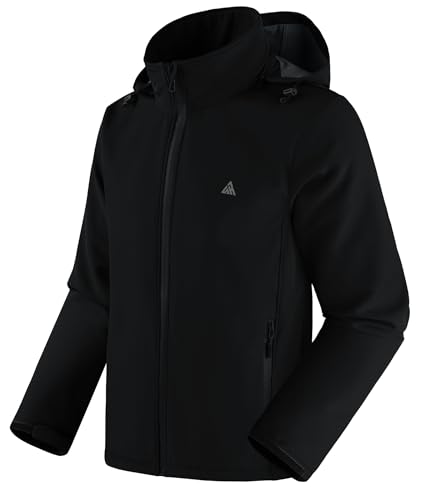 Veste Softshell Hommes Coupe-vent Thermique Doublée Polaire Imperméable pour l'Hiver