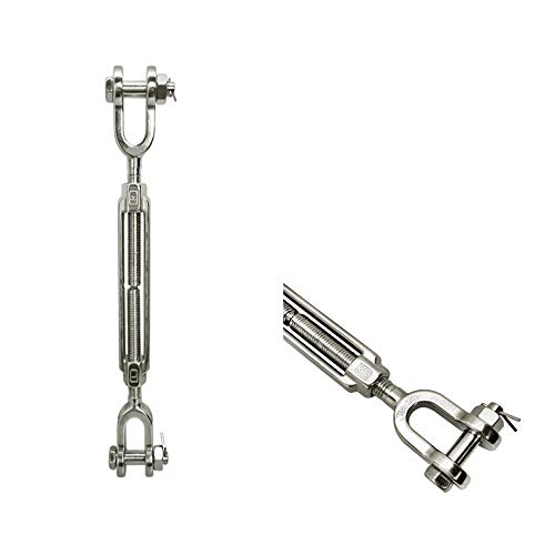 MH GLOBAL 316 Stainless Steel Marine 1/2'' x 6'' JAW JAW Turnbuckle Pulley Swivel Hoist miniatura 1