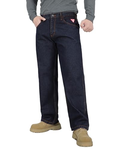 TICOMELA FR Jeans for Men Flame Resistant Pants 11.5oz 100% Cotton Heavy Duty Denim Pre-Washed Relaxed FR Jeans4