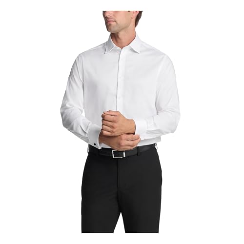 Michael Kors Men's Dress Shirt Comfort Stretch French Cuff Regular Fit