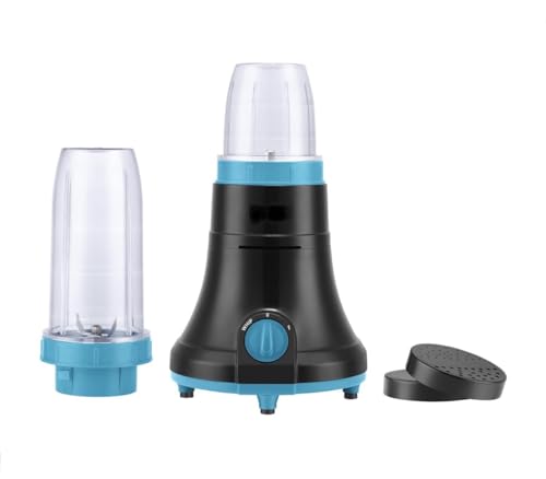 Image of Swiss Military Nutri Mate Bullet Mixer Grinder, Blender for Smoothie & Juices, Juicer, Coffee Blender, 2 Jars, Premium Stainless Steel Blades, Auto Power Cut, 500 Watts, 2 Year Warranty, Black & Blue