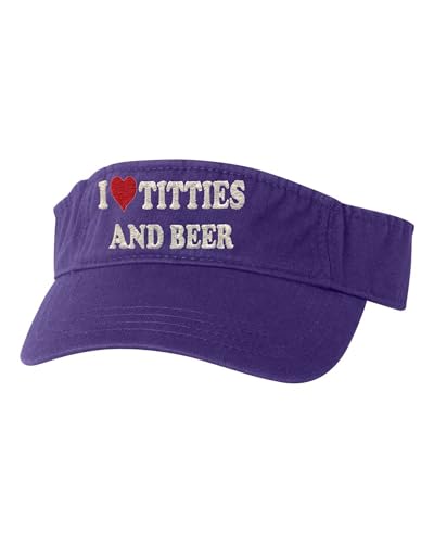 Image of Go All Out Adult I Love Titties & Beer Embroidered Visor Dad Hat