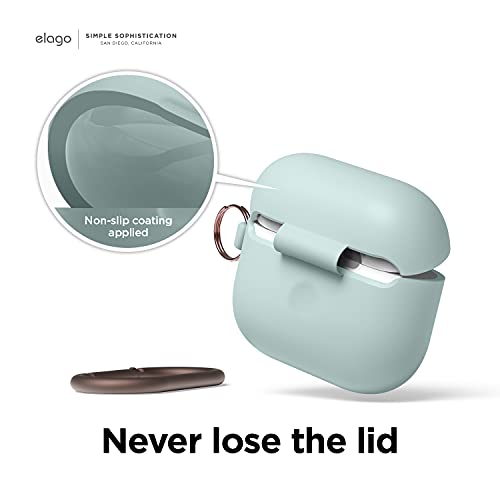 elago Silicone Case with Carabiner Compatible with AirPods 3, Premium Silicone, Wireless Charging Available - Image 4