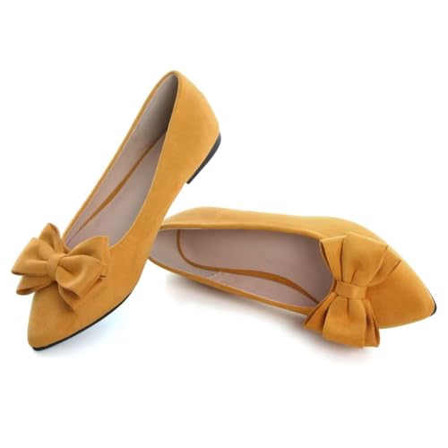 Image of TN TANGNEST Women Fashion Bowknot Flats Comfort Pointed Toe Dress Shoes