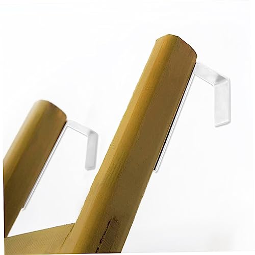 VILLFUL 4PCS White Bunk Bed Household Children's Bed Bracket get in and Out of Bed Accessories Wooden Ladder Hook bunk Bed Ladder Holders Hook up Iron Ladder Ladder Hooks