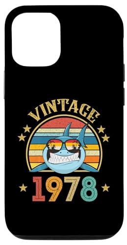 Vintage Shark 48�� �j���p ���g�� ���B���e�[�W 1978 �X�}�z�P�[�X iPhone 12/12 Pro �p
