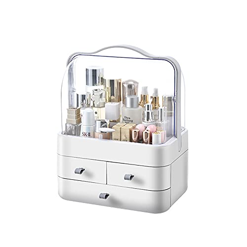 Makeup Organiser Storage Drawers, Acrylic Cosmetic Organisers, Skincare Organiser for Dresser & Bathroom, Dust-Proof Waterproof (Grey-Organiser)