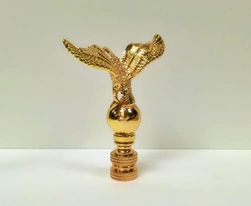 Image of Lamp Finial-EAGLE ON ORB-Polished Brass Finish, Highly detailed metal casting