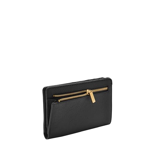 Image of Fossil Mens Leather Liza Black Card Case Wallet Sl7986G001