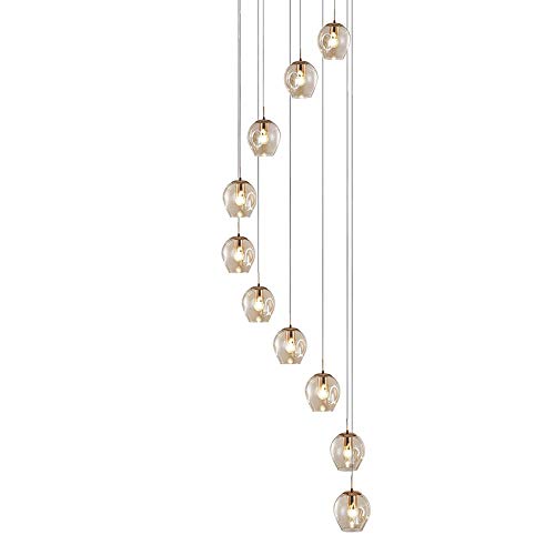 Chandelier salon et duplex moderne en verre 55x200cm - 3