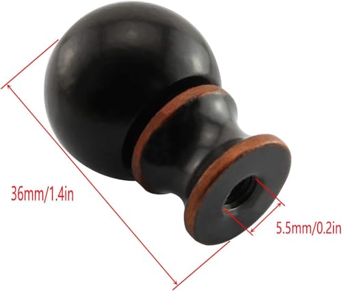 Image of 2pcs Brown Ball Lamp Finial 1-1 /2 inch Oil Rubbed Bronze Metal Horn Lamp Finial for Lighting Fittings