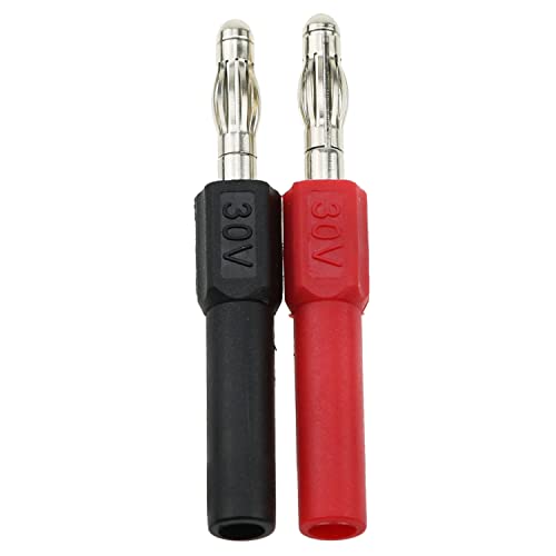 Image of 4mm Banana Socket ZZHXSM 4PCS Black and Red 4mm Male to Female Banana Jack Adapter Coupler Connector Extension Insulated 30V AC / 60V DC 10A Copper Banana Plug