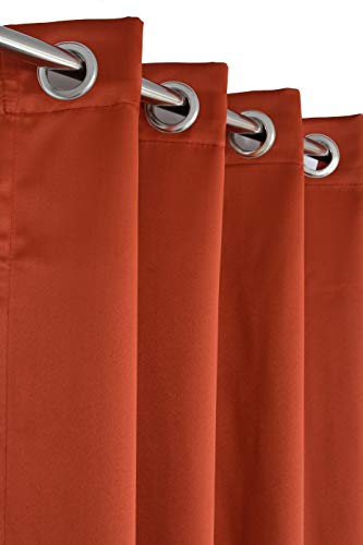 Image of Premium Blackout Solid Curtain for Home 100% Opaque Curtains for Door 7 Feet,Pack of 3,Rust