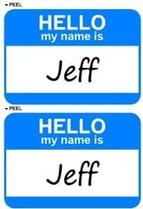 Amazon.com - Hello My Name Is Jeff - Sheet of 2 - Window Bumper Laptop ...