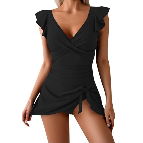 Maillot de bain cache ventre froncé à volants pour sculpter la silhouette