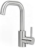 Mursche Wasserhahn Bad Waschtischarmatur Waschbecken - Armatur Edelstahl Gebürstet Mischbatterie Warm und Kaltwasserhahn Hochdruck Leise Waschbeckenarmatur für Badezimmer WC Spül Küche Spülbecken