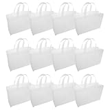 BESPORTBLE Bolsa de Mano No Tejida Blanca 35x25x10 Cm, 30 Unidades Reutilizables para Compras, Regalos y Fiestas, Ligera, Plegable Asas Reforzadas para Uso Diario y Eventos