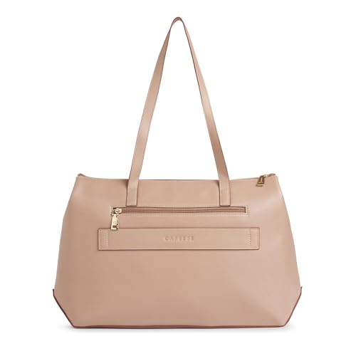 Image of Caprese Regina 16 Inch Laptop Compatible Large Tote Bag for Women | Stylish, Durable, Multi-Compartment Design for Work, Travel, Shopping | Comfortable Straps Shoulder and Handheld Bag