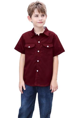 Image of SANGTREE Summer Button Down Shirts Cottn Tops for Men Women Boy Girl