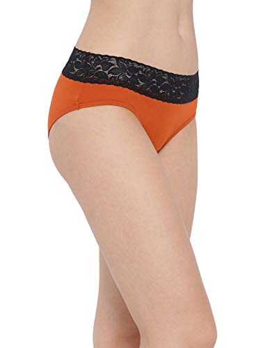 Image of Clovia Women's Cotton Low Waist Bikini Panty with Lace Waist