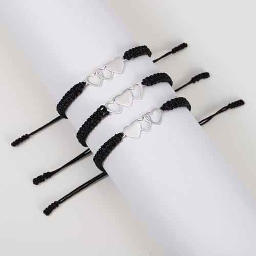 Image of Ornaland 2 /3 /4 /5 Pcs Friendship Bracelet Best Friend Bracelets Bff Matching Heart Bracelet Braided Bracelet Best Friend Friendship Gifts for Women Friends Girls Teen