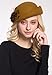 ORIDOOR British Style Pillbox Hat Women Church Wedding Winter Vintage Fascinator Beret 100% Wool Felt Hat with A-Veil Camel
