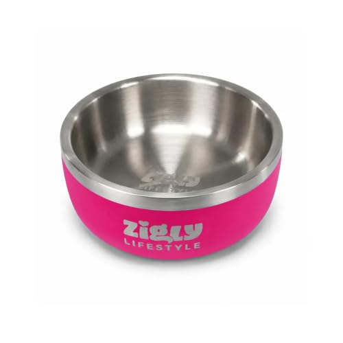 Image of Zigly Lifestyle Ultimate Double Walled Dog Bowl Pink - Medium