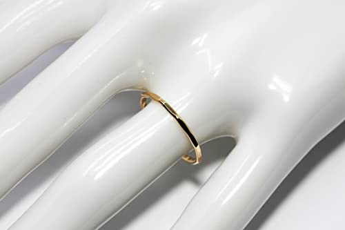 Salish Sea Inspirations 14K Gold Filled Hammer Textured Skinny 1.3Mm Stacking Rings thumb #2
