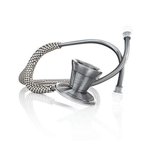 MDF Instruments, Zeus/Metalika ProCardial Stetoscopio biauricolare con testina e archetto auricolare in titanio - Adulto - Tubo Zeus, Testina e Archetto Metalika, MDF797TZUMT