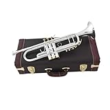 Trompeta Trompeta Sib Plateada Instrumento Musical De Calidad Profesional Con Estuche