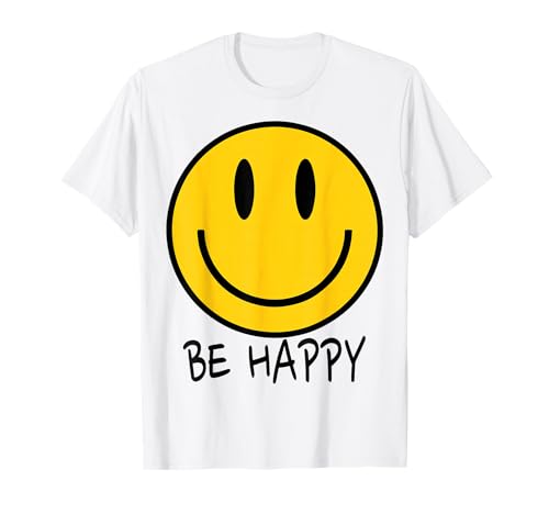 Be Happy 70s Yellow Smile Face Happy Smiling Face Kids T-Shirt