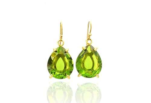 Boucles d'oreilles poires en péridot, le cadeau d'anniversaire idéal pour le mois d'août
