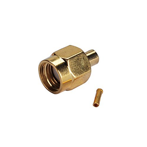 5pcs Rf Wire Coaxial Cable Terminal Copper Alloy Connector Rp-SMA Male Straight Solder for Rg405 0.086 Ships from USA