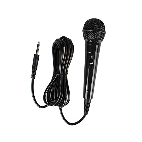 Nuevo micrófono dinámico unidireccional de Mano Karaoke Negro con Cable de 10 pies para Cantar discursos Bodas y Actividades al Aire Libre Cover