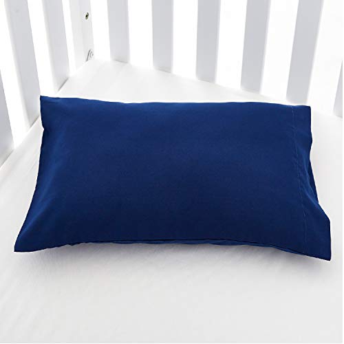 Image of EXQ Home Toddler Pillowcases Zippered 13x18 Travel Pillow Case Set of 2, Small Pillow Case Fits Baby Pillow Sized 12x16, 13x18, Kids Pillowcases 2 Pack Machine Washable(Navy)