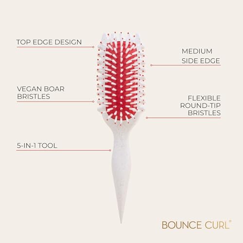 Image of Bounce Curl Define EdgeLift Brush - Curly Hair Brush for Defining Detangling and Sectioning Wavy Curly Coily Hair - Cherry