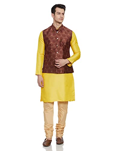 Image of ethnix Rust Polyester Blend Regular Fit Bundi
