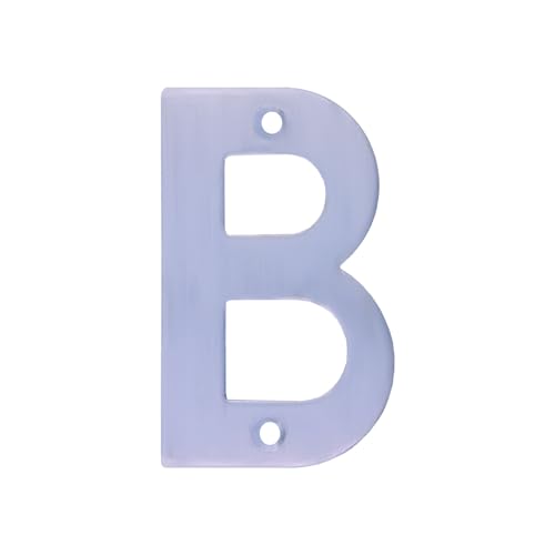 Amig - Letra B de Acero Inoxidable para Atornillar en Interior y Exterior - 100 mm - Resistente - Para Portales, Paredes o Fachadas - Acabado Plateado