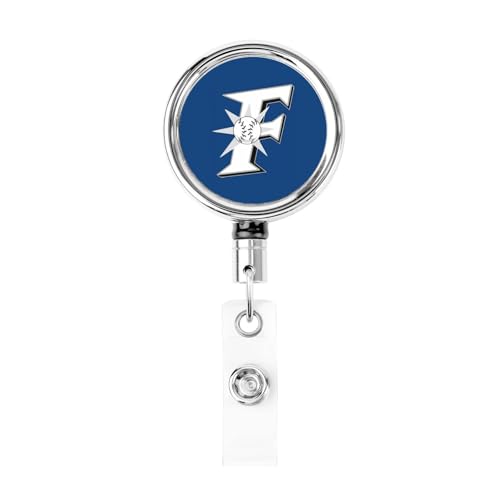 For 北海道日本ハムファイターズ 名札ホルダー 伸びる リールクリップ バッジホルダー カードクリップ 伸縮キーホルダー 金属製 円形 紛失防止 IDカード 名刺入れ用 最長62cm