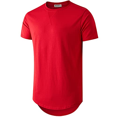 Image of KLIEGOU Men's 100% Cotton Longline T-Shirt, Pre-Shrunk Soft