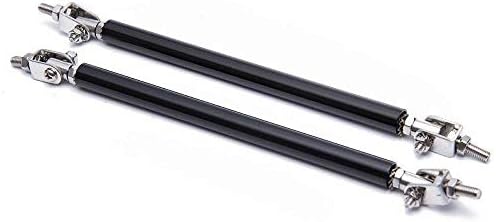 HERIS 2pcs Adjustable Black 7.87"-13" Front Lip Strut Rod Bumper Splitter Universal Tie Support Bars