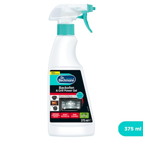 Dr. Beckmann Backofen & Grill Power-Gel | Backofenreiniger mit Schnellwirkformel | auch für Eingebranntes auf Pfannen und Kaminglas | 375 ml